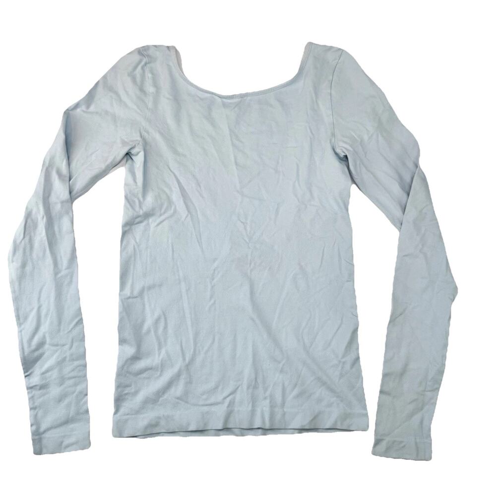 Intimately Free People Top Womens M/L Blue Scoop Neck Stretch Long Sleeve NWT